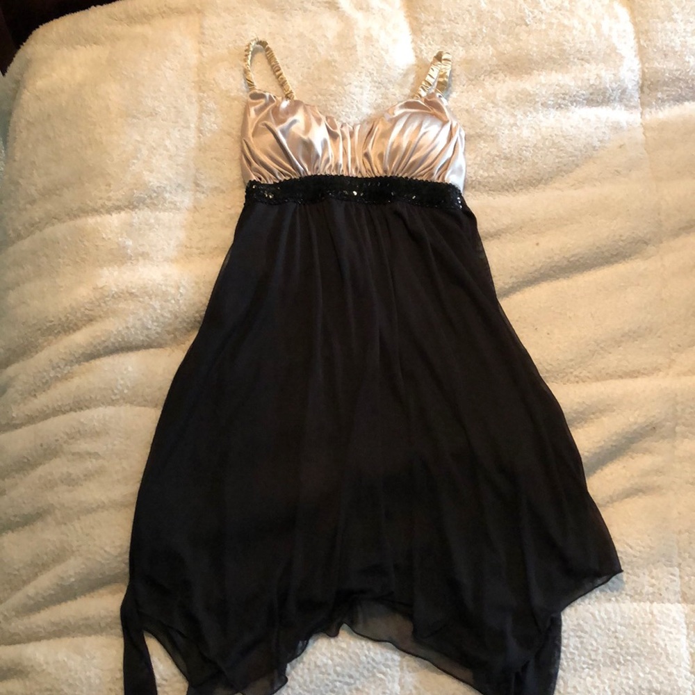 Black and gold dress